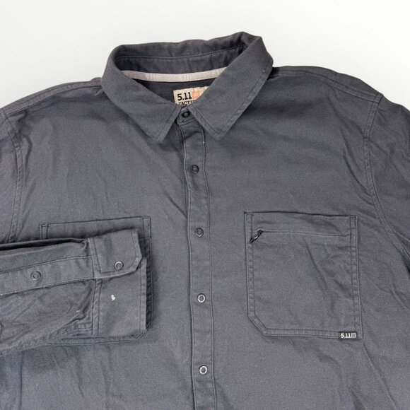 5.11 tactical Series Mens Snap Button Long Sleeve Woven Work Casual Shirt Grey L - Picture 1 of 9